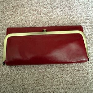 HOBO Red Clutch with Gold Accents
